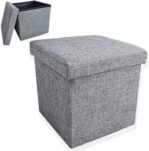 CLVMART Cube Shape Sitting Stool with Storage Box Living Foldable Storage Stool Stool