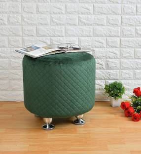 ganiwood Wooden Puffy Round Footstool - Ottoman Stool Round Ottoman Stool