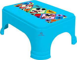 Heart Home Disney Mickey Minnie Print Square Plastic Bathroom Stool(Blue) Stool