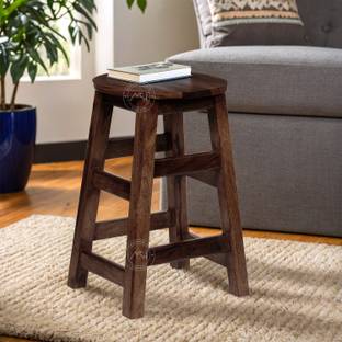 NSH Single Seater Stool with Footrest (Solid Sheesham Wood Living & Bedroom Stool
