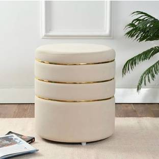 Access craft Access Craft Solid Wood Standard Ottoman (Finish Color - Cream, Pre Assembled) Stool