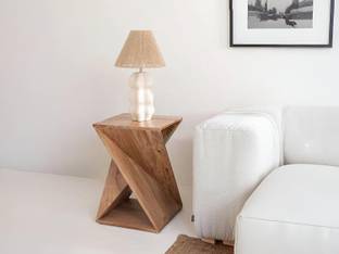 Thoms Handicraft Modern Sheesham Wood Twisted Stool Handcrafted Wooden Side Table for Living Room Living & Bedroom Stool
