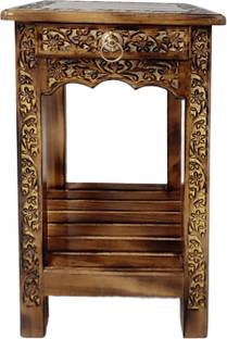 NICE CRAFTS Wooden Table End Table Bed Side Table 1 Drawer Stool