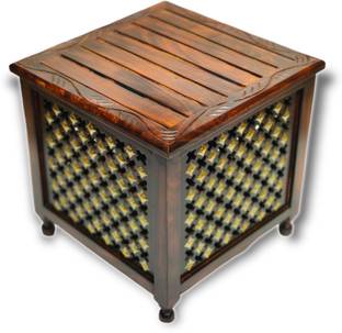 manzees Antique Handmade Wooden Storage Stool, Big Size Stool, Bedroom Stool Stool