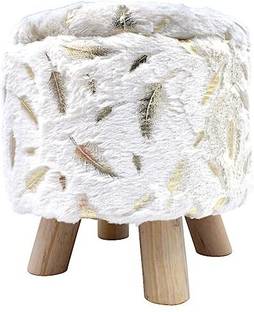 Pinaka Kids Feather Format Storage Boxes Stools for Sitting (Off White) Living & Bedroom Stool