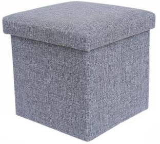 Organity Cube Shape Sitting Stool with Storage Box Living Foldable Storage Bins Clothes, Living & Bedroom Stool