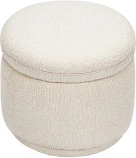 lifestyle furniture Lifestyle Furniture | Round Storage Ottoman White 18.5'' H X 21'' W X 21'' D Stool