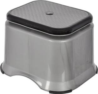 Heart Home Ultra 10 Anti-Slip Plastic Stool (Grey)-46HH0146 Stool