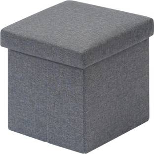 Dhvyant Mart Linen Cube Shape Small Foldable Ottoman With Storage Stool Living & Bedroom Stool
