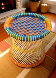 Yashika Cretions Rajasthani handmade Bamboo Stool Mudda/modha for Indoor/Outdoor Outdoor & Cafeteria Stool