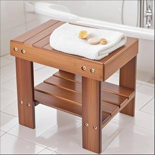 Storia Handicrafts Wooden Bench Stool Solid Bamboo Corner Furniture (26 x 23 x 28 CM) Living & Bedroom Stool