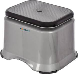 HOMESTIC Ultra 10 Multiuses Portable Bathroom/Step/Sitting Stool, Patla- (Grey) Stool