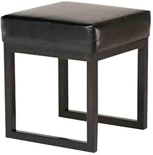 Indian Decor 38038 Vanity Seat,Square Iron Faux Leather Stool Shoe Changer Stool Stool