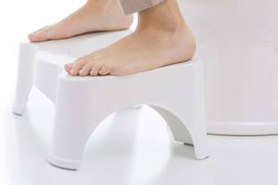 Exotic Mall Portable Sturdy Plastic Piles Relief Toilet Step Stool for Elderly Children Stool (White) Stool