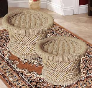 RCLV Handmade Bamboo mudda/Muddi/stool for balcony/garden Outdoor & Cafeteria Stool