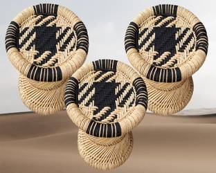 Bhavishya Handmade Bamboo Mudda stool for Home & Office Size 14x14 Outdoor & Cafeteria Stool