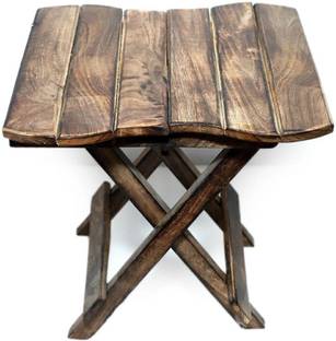 Doon Furniture House Wooden Matte Finish Antique Folding Stool Living & Bedroom Stool