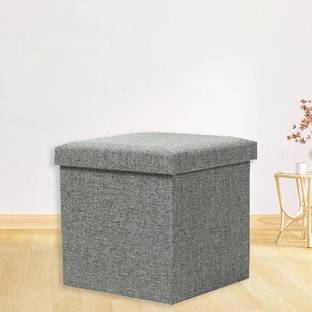 Maune Hub Fabric Folding Organizer Storage Ottoman Bench Footrest Sitting Stool