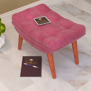 WoodenTwist Ottoman Cushioned Button Tufted Living & Bedroom Stool