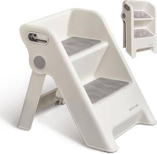 Mixen Heavy Duty Step Stool Fold Up 2 Steps Plastic Ladder Portable Chair Stool