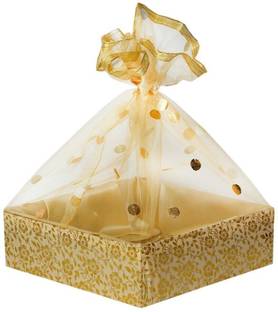 ग्रोनेक्स Fancy Wooden Storage Basket Dry Fruit Net Basket Chocolate Hamper for Gifts स्टोरेज बास्केट