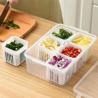 ARVAT Plastic Fridge Storage 6 compartment Storage Basket
