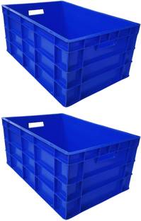 Singhal Plastic Heavy Duty Multipurpose Rectangular Storage Box Crates 600x400x270 MM Storage Basket