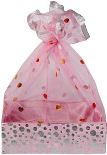 GROWNEX Wooden Hamper Basket for Wedding Gift Item Packing Hamper Box Square Fruits Basket Storage Basket