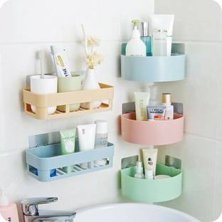 HEYMAK Plastic Pack of 5 Rectangle Shape Plastic Storage Basket Storage Basket