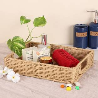 Akway Bamboo Wicker Seagrass Water Hyacinth Kauna Grass Serving Tray Storage Basket