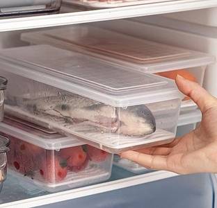 DEEJET Plastic Plastic 4 PCS FOOD, VEGETABLE ,FRUIT ,EGG,FRIDGE STORAGE BASKET (Pack of 4) Storage Basket