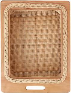 wudflex Wooden Wicker basket for modular kitchen (18" W X 20" D X 6" H) Storage Basket