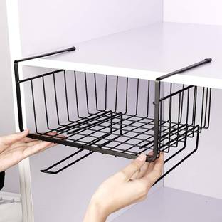 Soaring Containers Kitchen Rack Steel Metal Hanging Storage Basket Cabinet Door Organiser Storage Basket stand