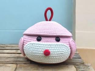 DYARCHY Jute woven basket with cap Storage Basket