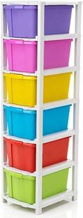 SOHAM 6 Compartments Plastic Multipurpose Storage Organizer Home Plastic Kitchen Cabinet