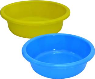 KUBER INDUSTRIES Plastic Unbreakable Plastic Multiuses Basket ,6 Ltr-Pack of 2 (Green & Blue) Storage Basket