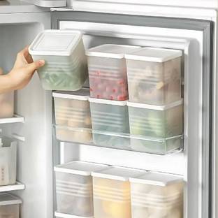 STARKENDY Plastic 4 PCS 1200 ML FRIDGE GORCERY COOKIE SNACK CHOCKLATE MASALA STORAGE Storage Basket