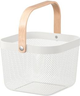 IKEA Steel Basket, white, 25x26x18 cm (9 ¾x10 ¼x7 ") Storage Basket