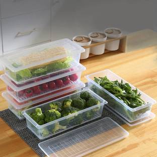 prayati Plastic Plastic Fridge Storage Box Freezer Containers Food Basket Airtight Basket Storage Basket
