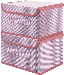 DIVINE Nylon Drawer Storage Box | Zig Zag Dhakkan | Non-Woven Clothes Organizer For Toys Storage Basket