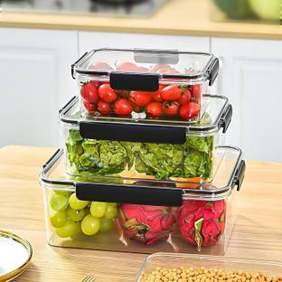 STARKENDY Polypropylene Premium Quality Fridge, BPA Free Kitchen Fridge Grocery Cereal Container Storage Basket