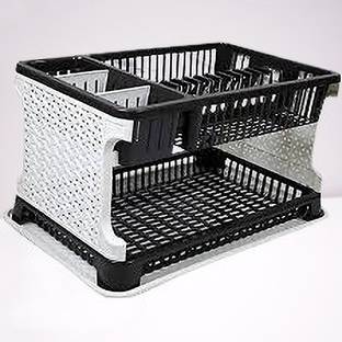 Prizam Plastic Plastic Kitchen Organizer Rack with Water Storing Tray, 2 Layer -1 Storage Basket