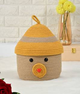 FABMARTS Jute Handwoven Multi purpose Storage Basket