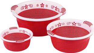 Flipkart SmartBuy Plastic Round Kitchen Fruit and Vegetable Baskets for Storage (Green) Storage Basket