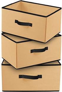 Craft Bazar Rectangular Storage Organizer with Side Handle for Toy\Clothes\Books(Pack of 3) Storage Box