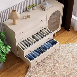 ZENCRAFT Foldable Non-Woven Fabric 7 Grids Clothes Organizer Storage Box for Wardrobe, Closet & Underbed – Stackable, Space-Saving, Dustproof Cloth Storage Bin for Jeans, T-Shirts, Kids Wear & More Pack of 1