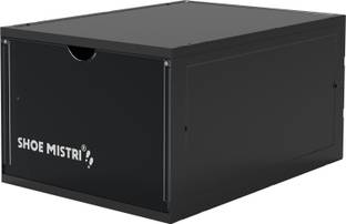 Shoe Mistri Sneaker Container Storage Box for Closet, Clear Foldable Plastic Stackable Storage Box