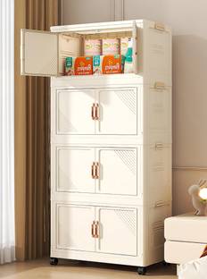 HOUSE OF QUIRK 4 Layer 45cm Plastic Storage Bins for Closet Organizers with Open Front Door Storage Box