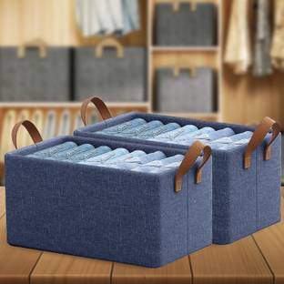SITTELLA Foldable Storage Wardrobe Clothes Saree Organizer with Durable Handle Storage Box