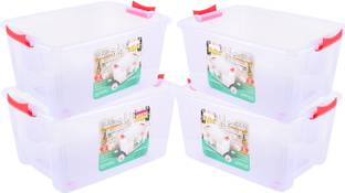 Aristo 4Pc Transparent, Storage Box For Multipurpose Items Like Clothing, Toys,Tools, Storage Box